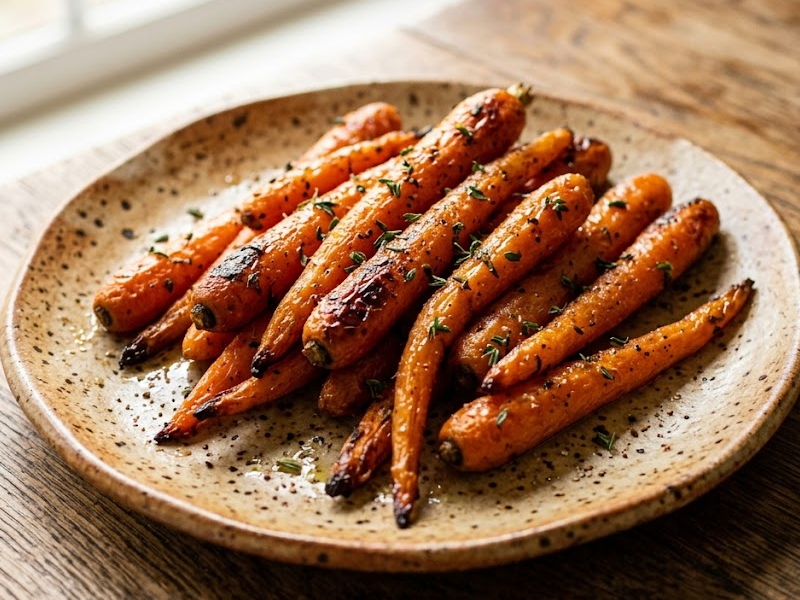 Roasted Carrots with Thyme and Nutmeg