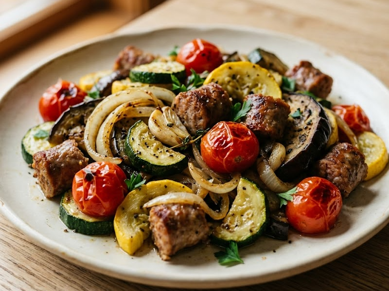 Ratatouille Sheet Pan Dinner With Sausage
