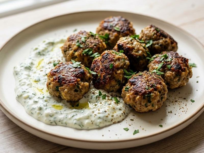 Mediterranean Meatballs with Tzatziki