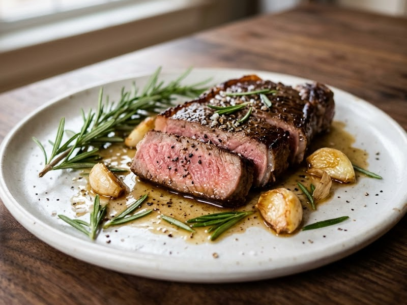 Olive Oil-Basted Grass-Fed Strip Steak