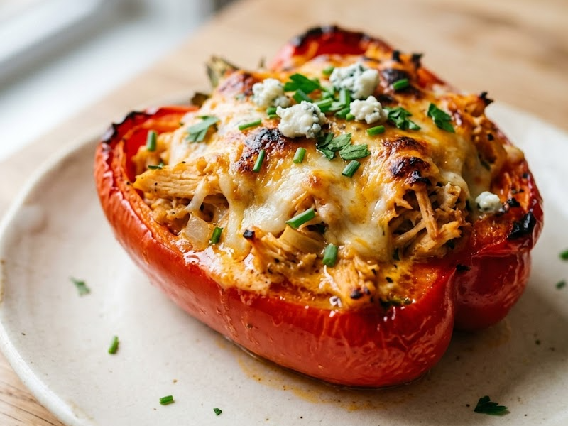 Buffalo Chicken-Stuffed Peppers