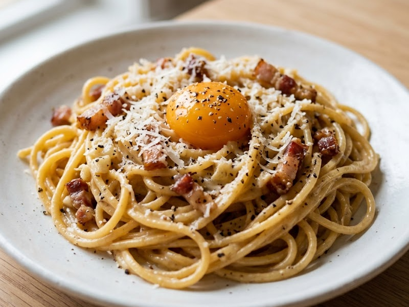 Carbonara with Cured Egg Yolk — Ethan