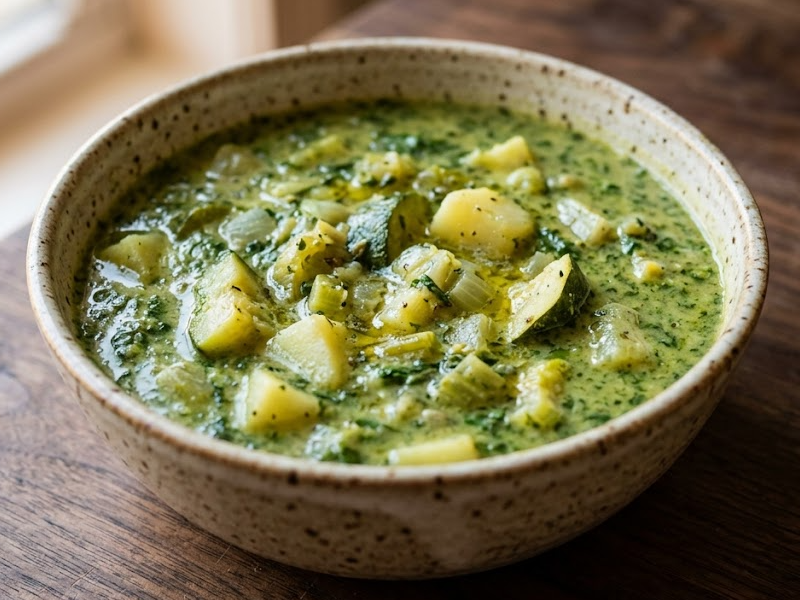 New England Soup Factory's Spinach and Zucchini Bisque
