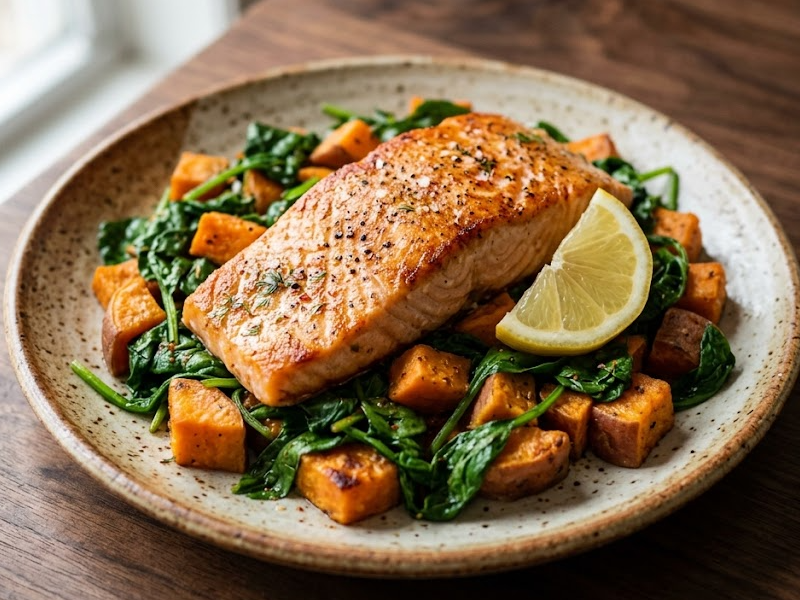 Seared Salmon with Sweet Potatoes