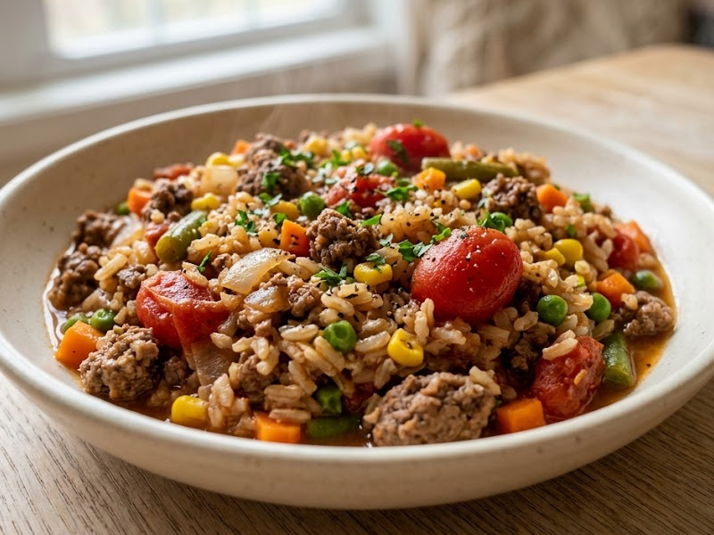 Beefy Rice Skillet