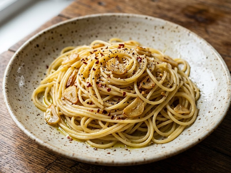 SPAGHETTI AGLIO E OLIO, but better. — Ethan