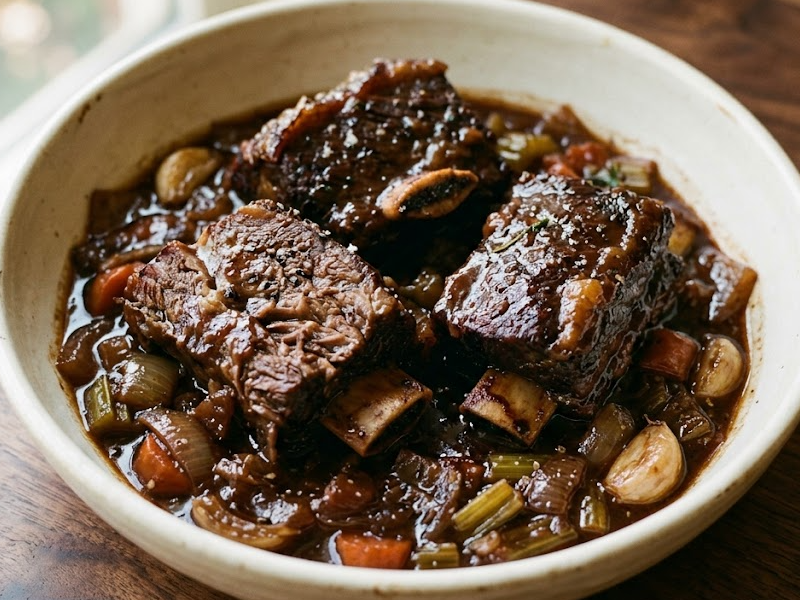 Braised Beef Short Ribs in Red Wine Sauce