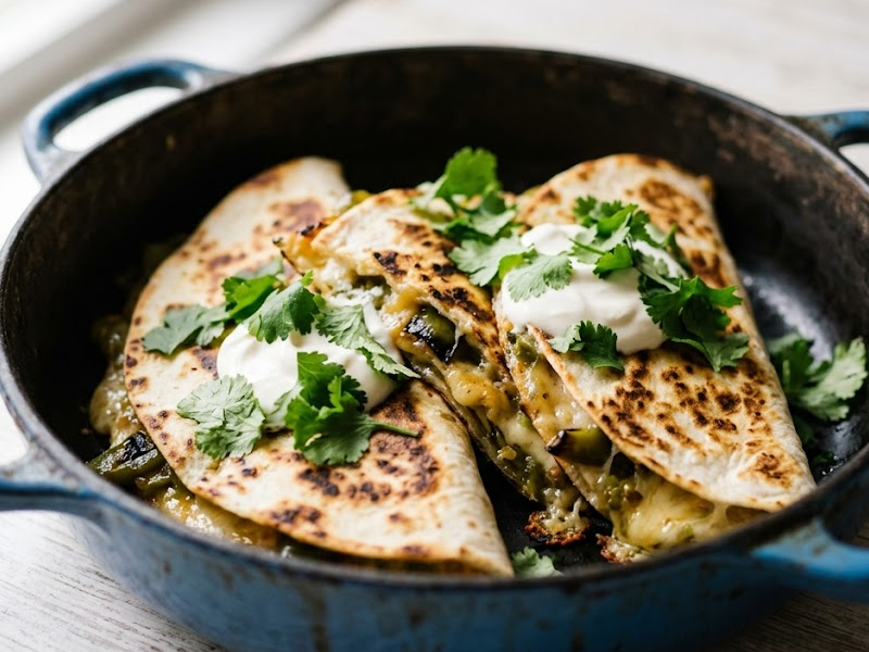 Grilled Green Chili Quesadillas