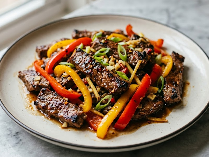 Spicy Beef and Bell Pepper Stir-Fry