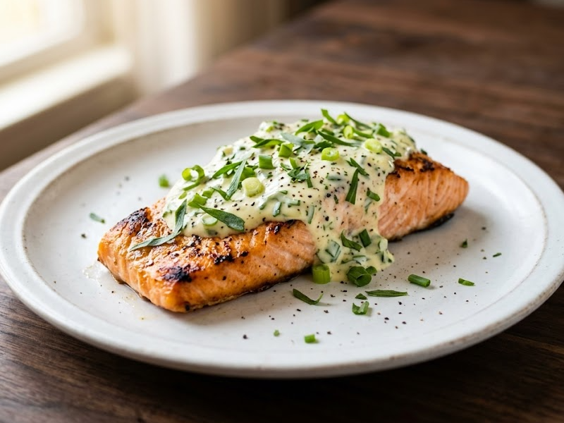 Grilled Salmon with Tarragon Mayonnaise