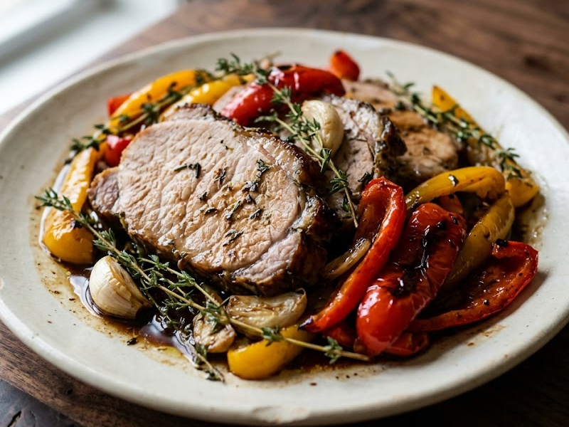 Pork Roast with Bell Peppers