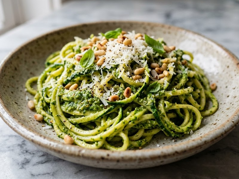 Zucchini Noodles with Basil Pesto