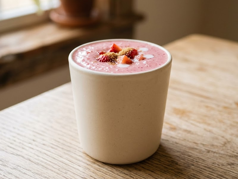 An Easy Paleo Strawberries and Cream Smoothie