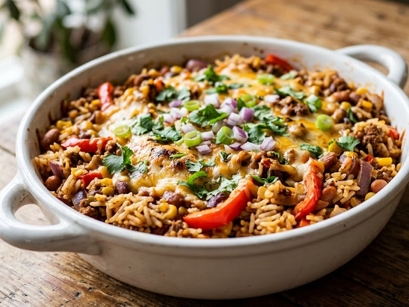 One Skillet Mexican Rice Casserole