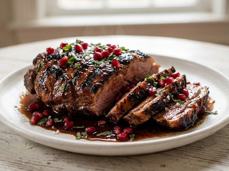 Char-Grilled Lamb with Pomegranate Molasses