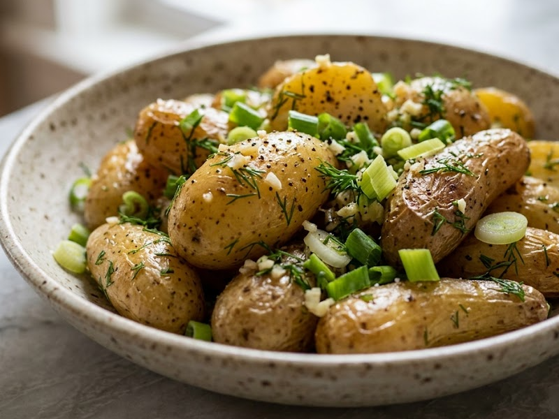 Warm Dilly Scallion Potatoes