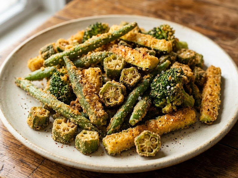 Cornmeal Crusted Veggies (green beans, okra, broccoli...) — Lake County Eats Local