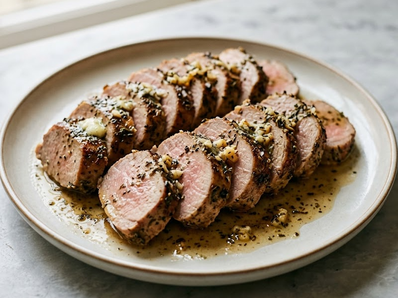 The Best Baked Garlic Pork Tenderloin