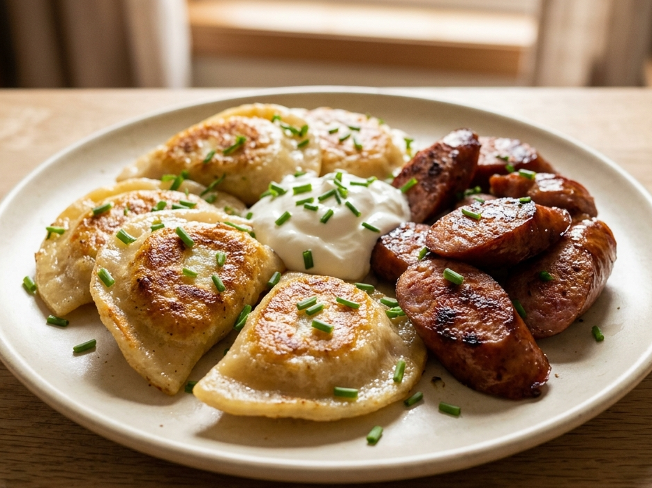 Perogies and Kielbasa