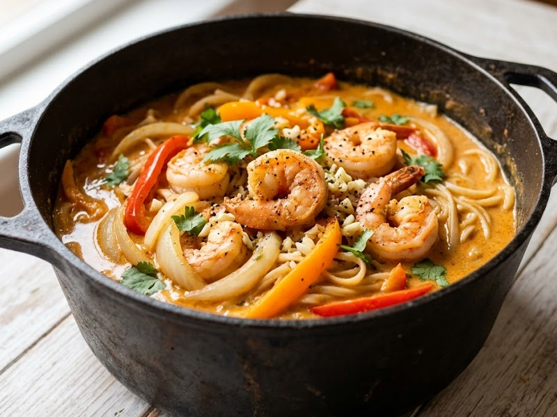 Thai Coconut Curry Shrimp Noodle Bowls