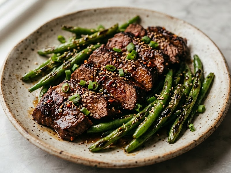Easy Soy-Glazed Beef and Green Beans