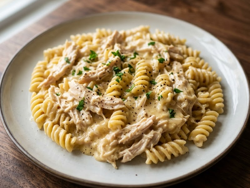 Creamy Crockpot Chicken with Pasta