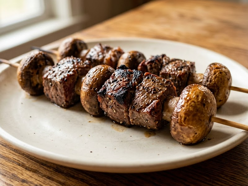 Grilled Steak Kabobs (with Mushrooms)
