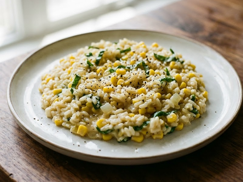 Risotto with Corn and Basil