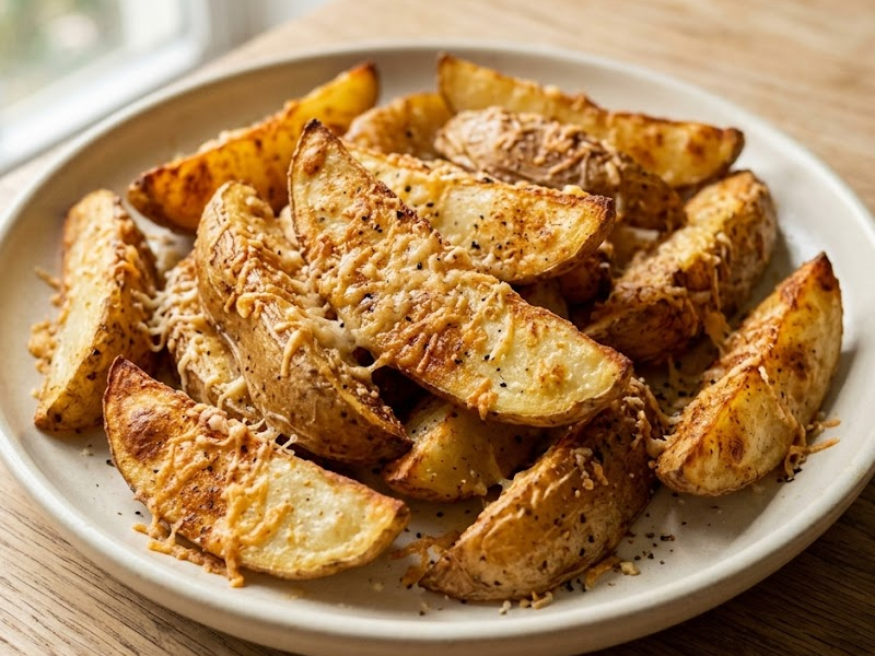 Crispy Garlic Baked Potato Wedges