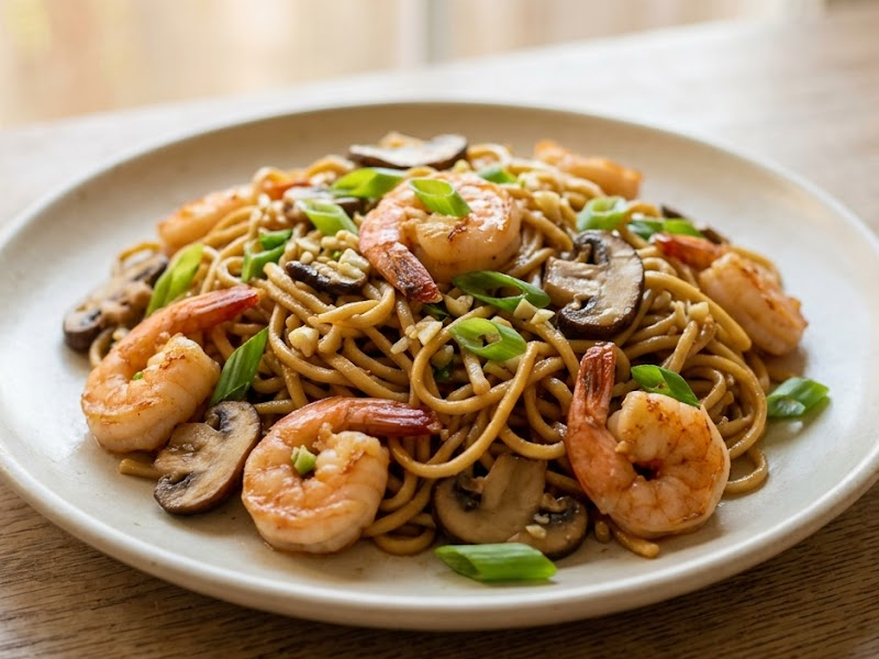 A Low-Calorie Shrimp Lo Mein Recipe That's Better Than Takeout
