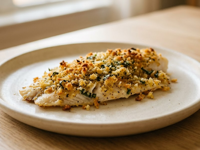 Baked Tilapia With Buttery Crumb Topping