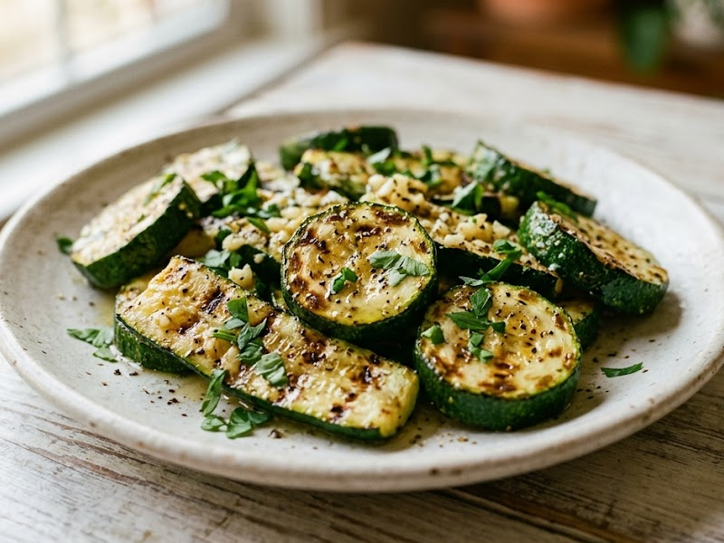 Grilled Lemon Garlic Zucchini