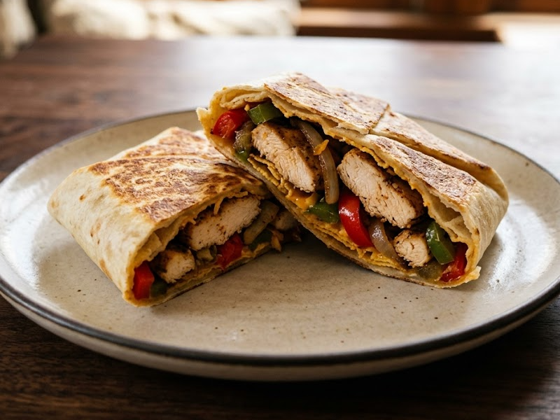 Sheet Pan Chicken Fajita Crunchwrap